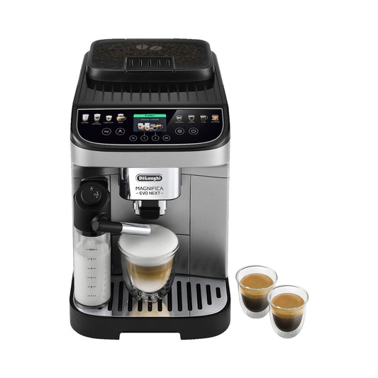 De'Longhl Magnifica Evo Next ECAM310.80.SB - 13 Rezepte, 3 Benutzerprofile, einfache Bedienung, Kaffeevollautomat Silber/Schwarz