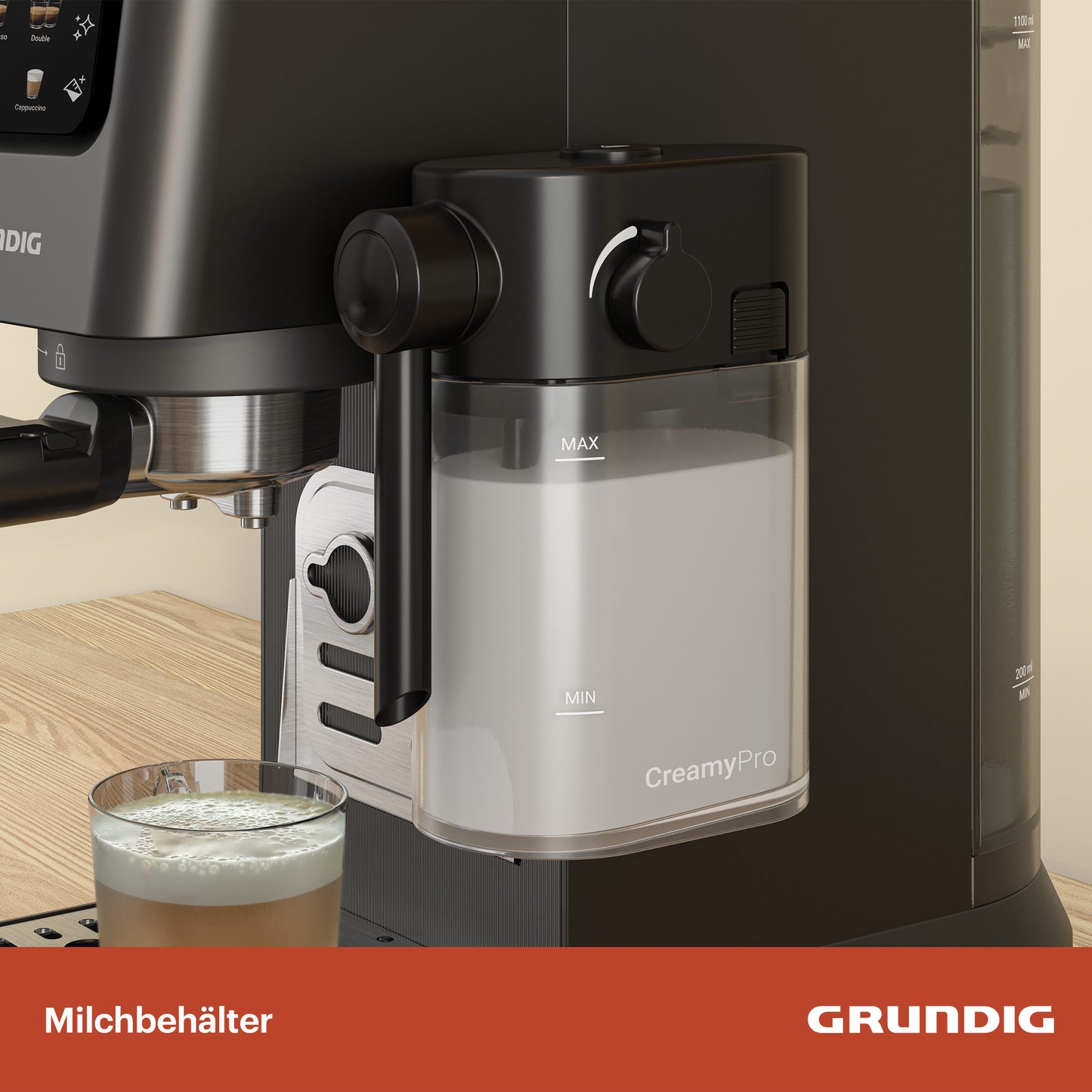 GRUNDIG Espresso machine KSM 5330 with integrated milk container