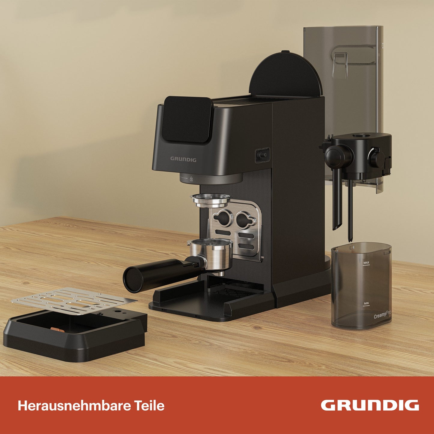 GRUNDIG Espresso machine KSM 5330 with integrated milk container