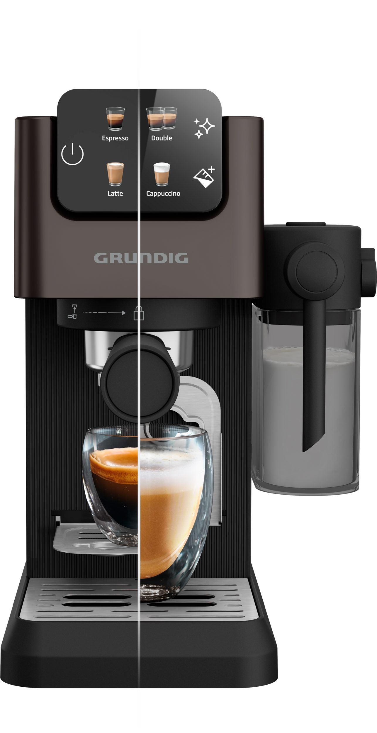 GRUNDIG Espresso machine KSM 5330 with integrated milk container