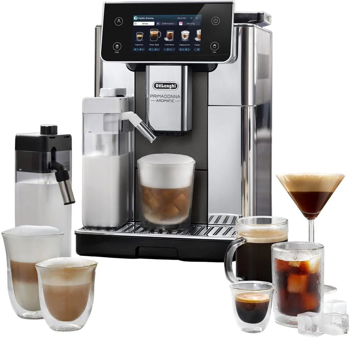 Kaffeevollautomat Primadonna Aromatic ECAM630.75.TM - 35 eiskalte heiße Kaffeerezepte