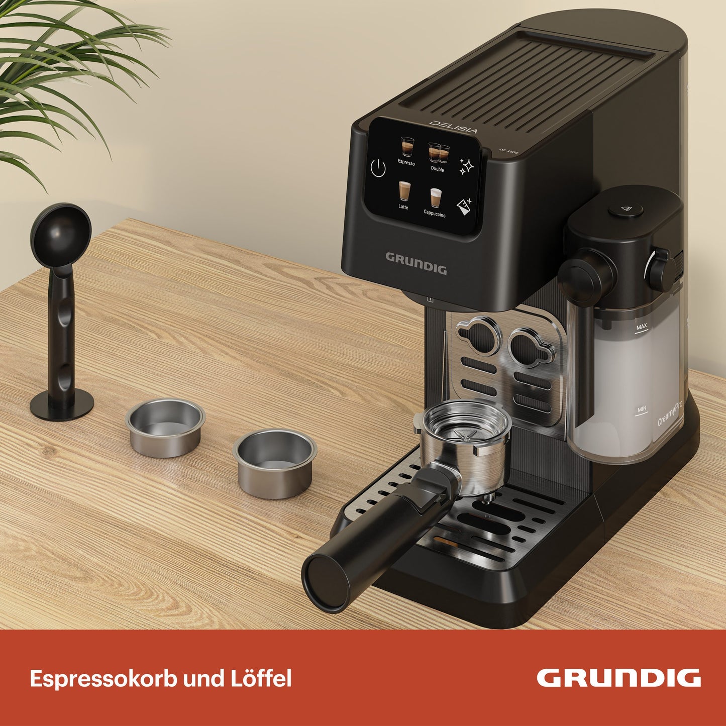 GRUNDIG Espresso machine KSM 5330 with integrated milk container